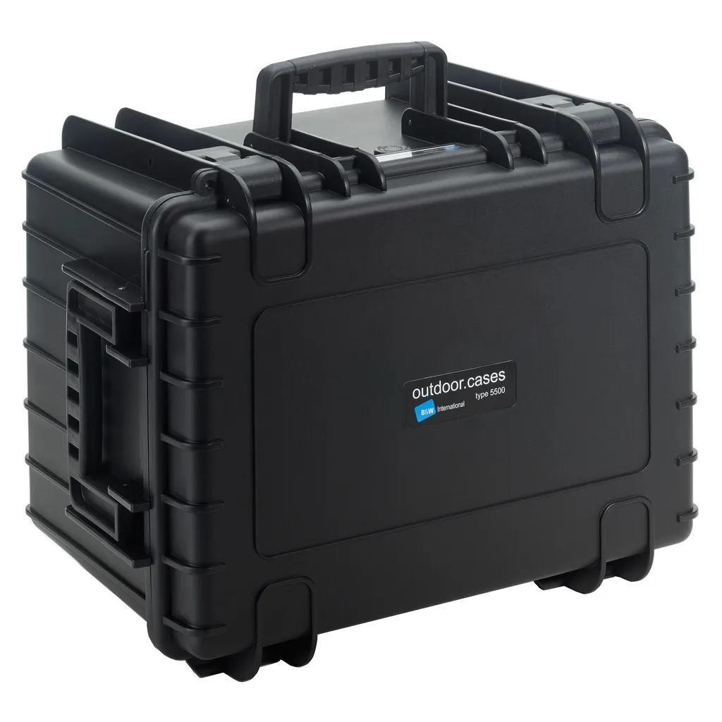 B&W Outdoor Case 5500 Noir avec mousse prédécoupée SI pour transport