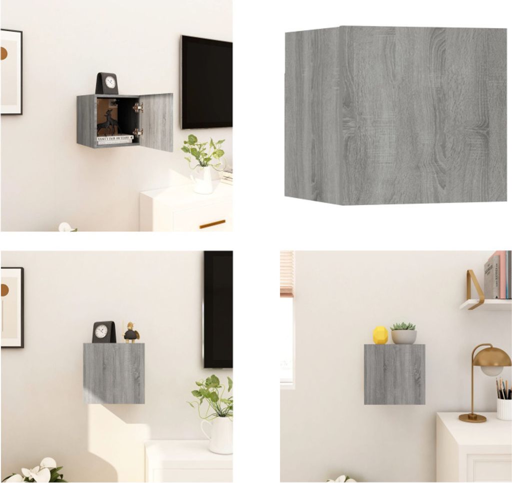 vidaXL TV Wandschrank Grau Sonoma 30,5x30x30 cm - TV-Wandschrank - TV-Wandschränke - TV-Ständer - TV-Möbel