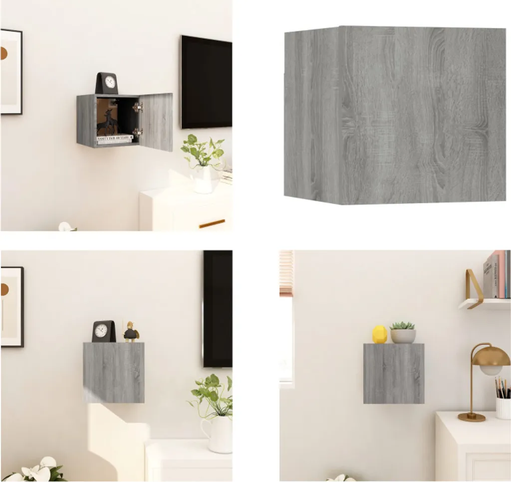 Mobile TV a Parete Grigio Sonoma 30,5x30x30 cm | vidaXL Offerta