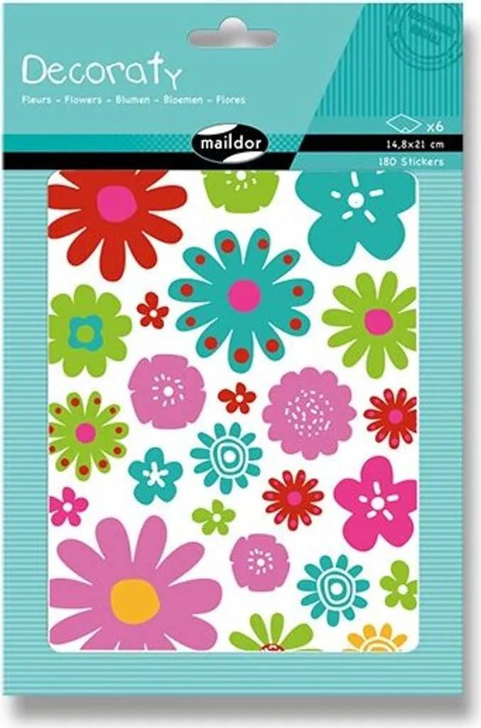 Maildor Decoraty Stickers Fiori: 180 Pezzi per Scrapbooking e DIY