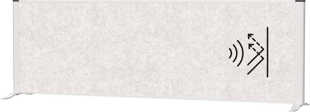 MAUL Sideboard-Trennwand MAULconnecto Akustik hellgrau Standfuß 160 x 35 x 52.75 cm silber