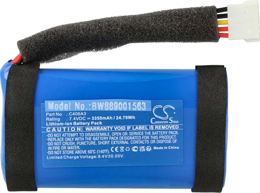 vhbw Akku Ersatz für Marshall C406A3 für Lautsprecher Boxen Speaker (3350 mAh, 7,4 V, Li-Ion)