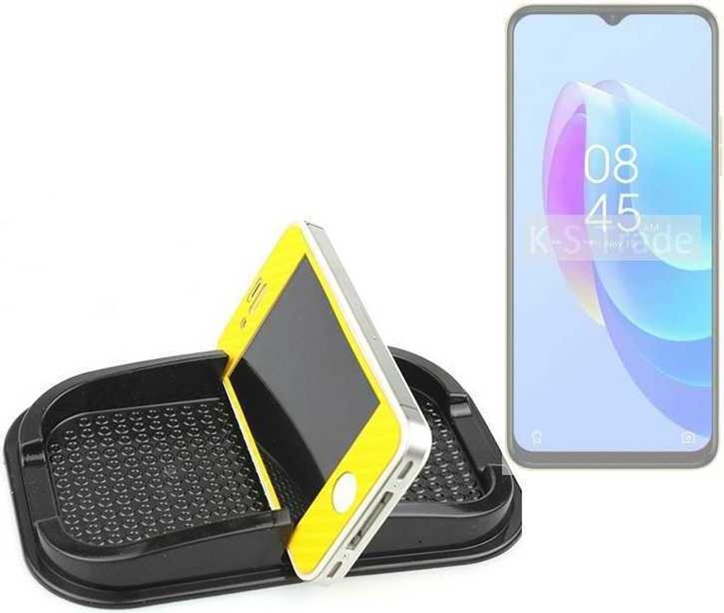 K-S-Trade Auto Anti Rutsch Matte Smartphone-Halter kompatibel mit Tecno Spark 9 Pro Haft Pad Armaturenbrett Handy-Halterung Silikon