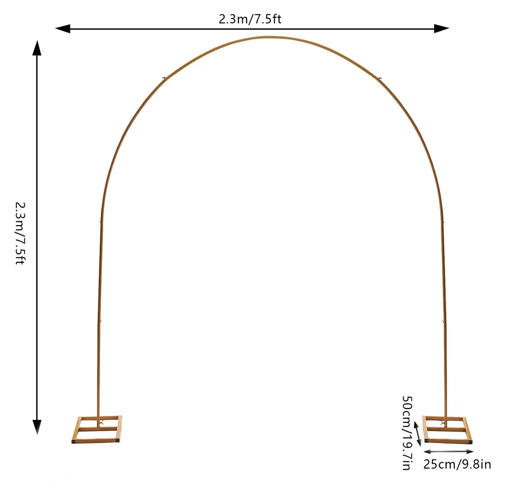 Arche Décorative Dorée avec Structure en Fer Renforcé - Design Courbé