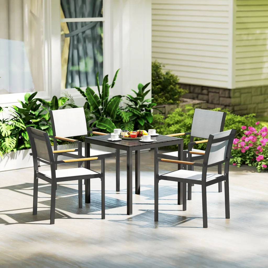 Tavolo Campeggio Alluminio 73x73 Outsunny Tavolo Buffet Pieghevole - 4