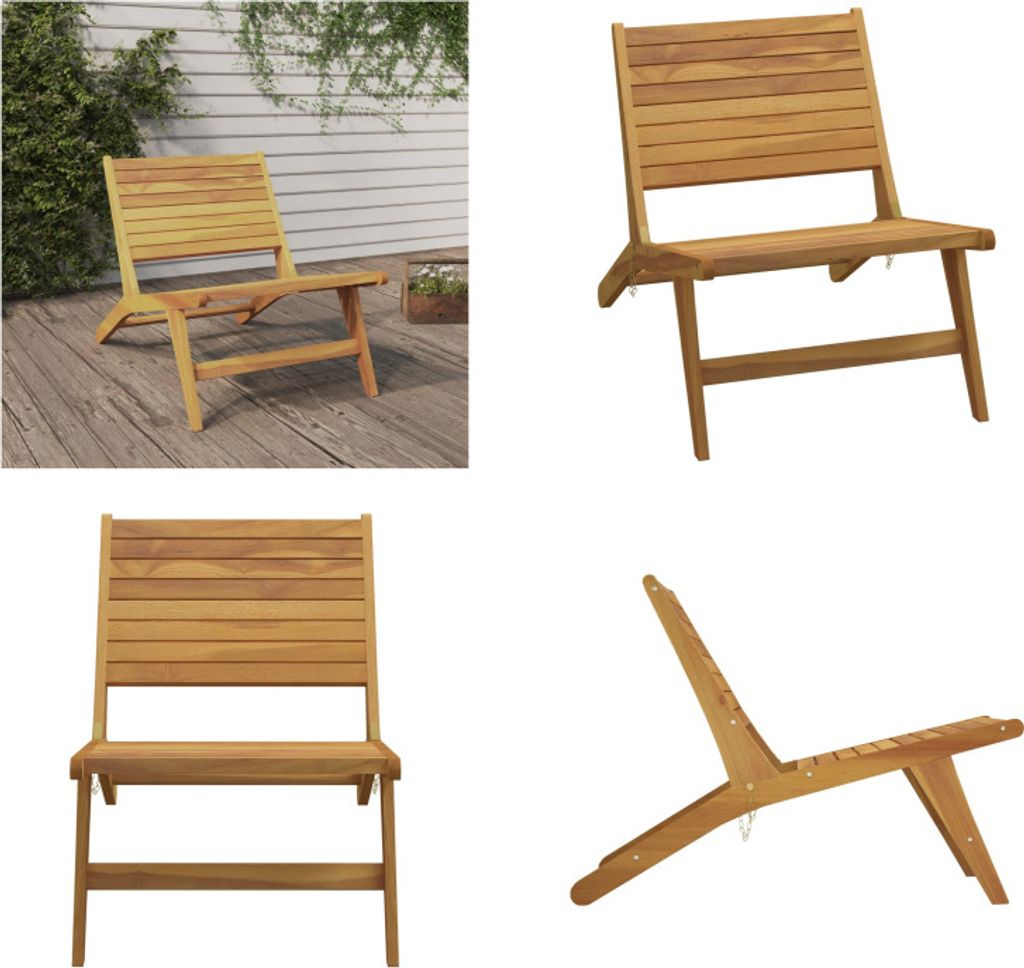 vidaXL Gartenstuhl Massivholz Teak - Gartenstuhl - Gartenstühle - Stuhl - Outdoor-Stuhl