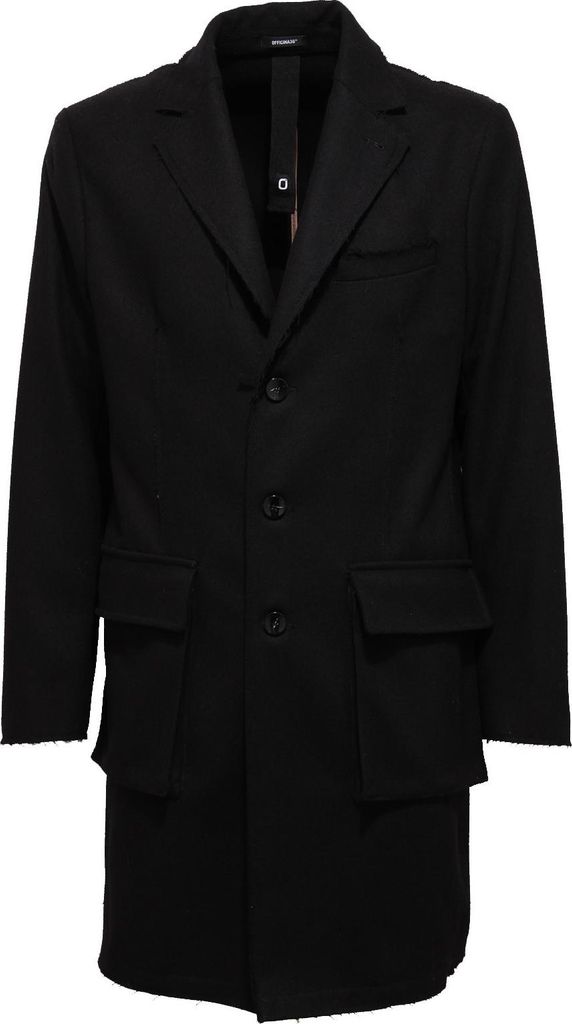 6154J Mann Mantel OFFICINA36 Live Cut Mix Wolle schwarz Jacke Mantel Mann