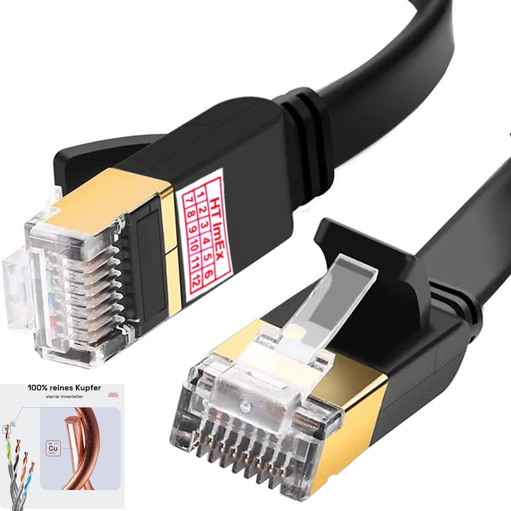 CAT8 LAN Netzwerkkabel Cable 40 Gbps Cable for PS5/4 Router Modem TV Laptop PC