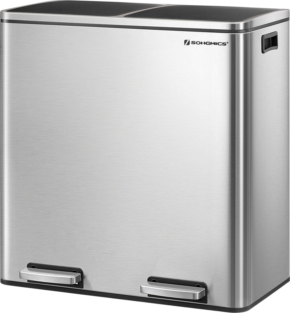 SONGMICS Mülltrenner 2 x 30,0 l silber Produktbild 4
