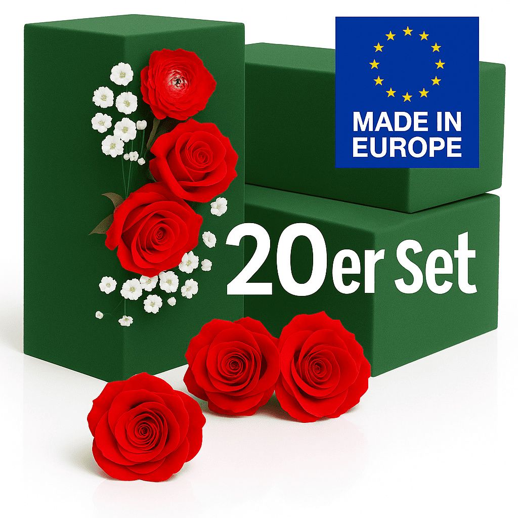 20x Steckziegel Steckschaum Ziegel Steckschwamm Steckmasse Blumen Steckmoos grün
