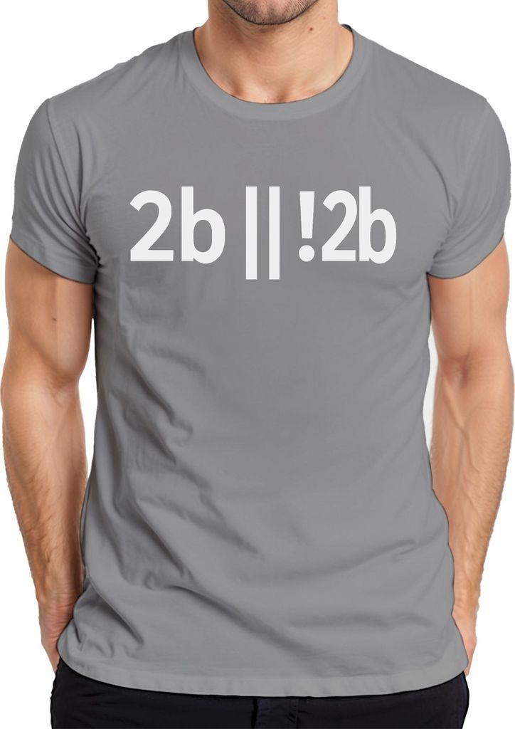 2b || !2b Programmierer Entwickler Shakespeare Nerd Geek Humor Herren T-Shirt, Grau, L
