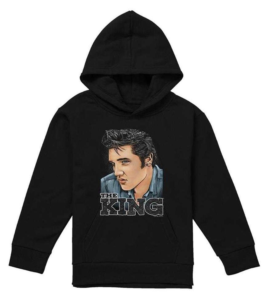 Elvis Presley - "Graphic King" Kapuzenpullover für Kinder TV33181 (152-158) (Schwarz)