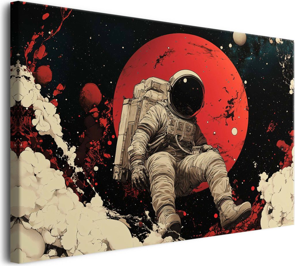 Abstraktes Leinwandbild für die Wand – Wanddekoration für das Schlafzimmer – Astronaut
