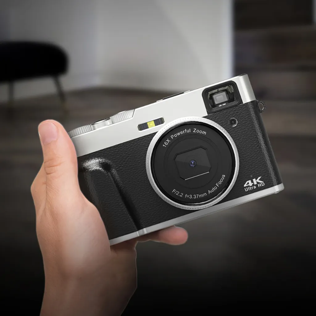 Compact numérique 4K ZELURXX pour débutant, pack avec housse cuir