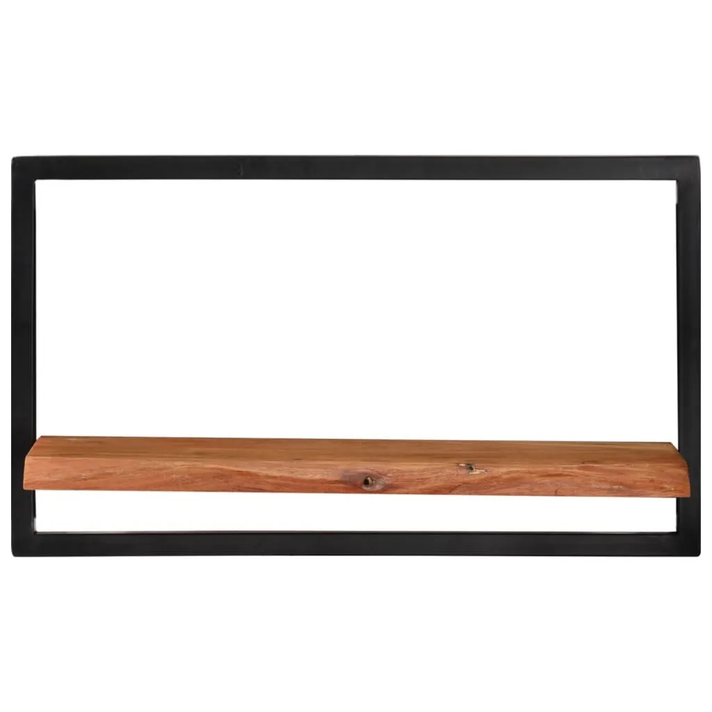 Mensole Parete SYFAX in Legno Acacia e Acciaio - Design Industriale 60cm