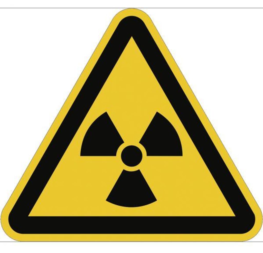 Schild Warnung vor radioaktiven Stoffen... ISO 7010, Alu, Produktbild 