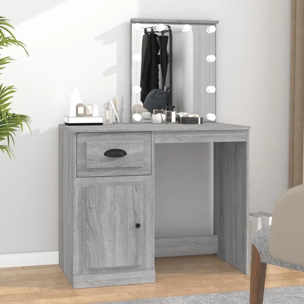 Comodino con LED Grigio Sonoma 90x50x132,5 - Qualità e Montaggio Facile