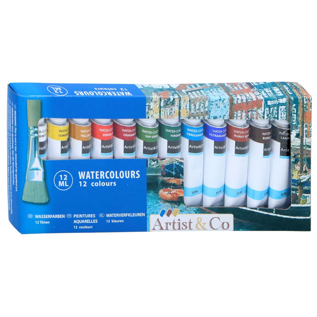 Farby akwarelowe w tubkach 12 ml 12 szt. Zdjęcie produktu 