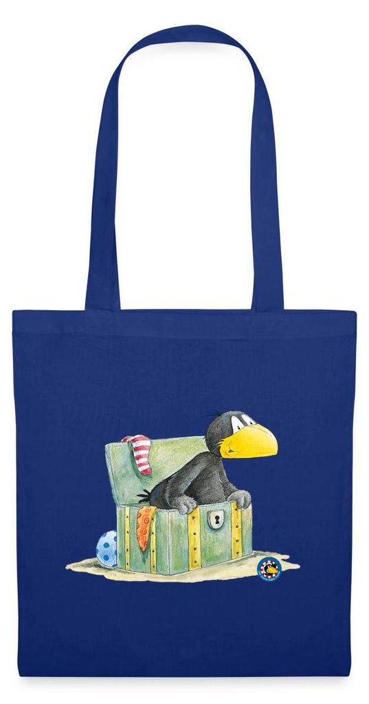 Spreadshirt Der kleine Rabe Socke Schatzkiste Stoffbeutel, One size, Royalblau