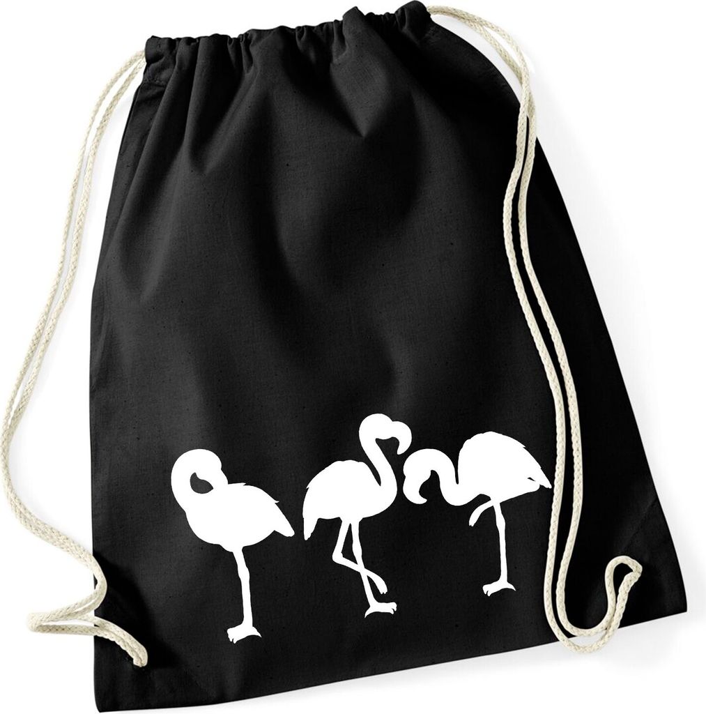 Huuraa Turnbeutel Flamingos Silhouette 12 Liter Black Produktbild 