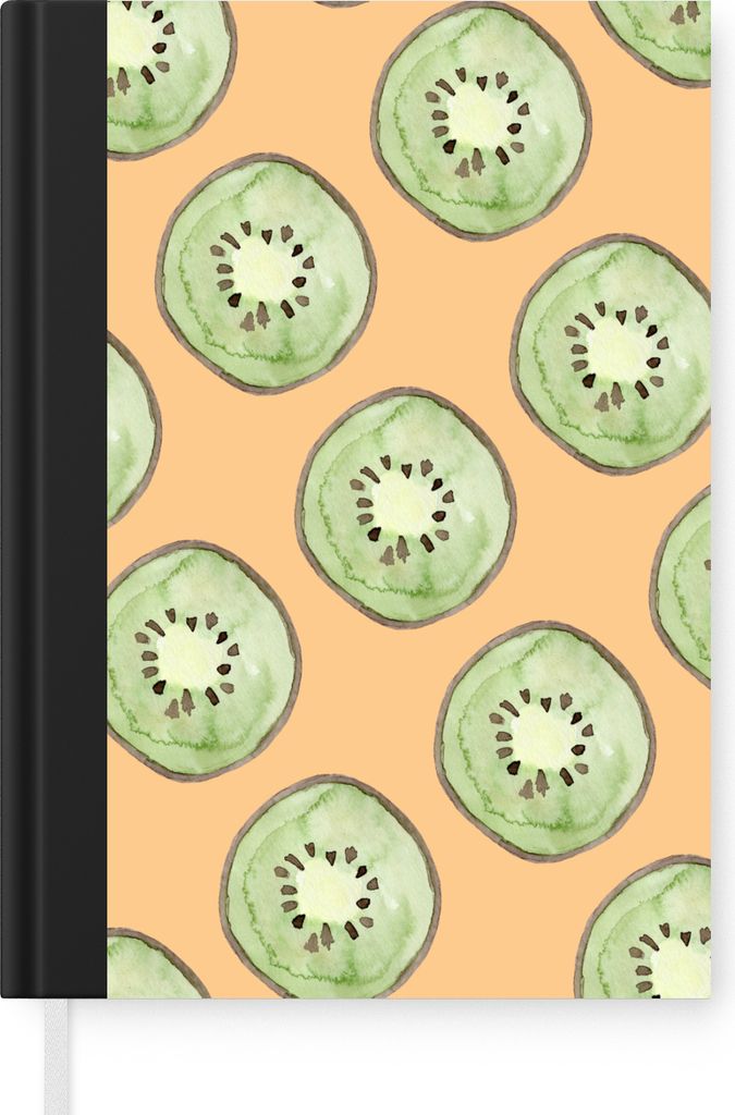 MuchoWow Notizbuch Tagebuch Haushaltsbuch Notebook A5 Kiwi - Aquarell - Orange - Notizblock - Notizheft - Notebook - Schreibblock - Papier