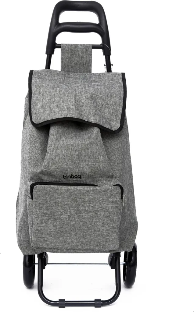 Caddie de Courses 45L Shopper-Roller Gris - Poussette de Marché Stable