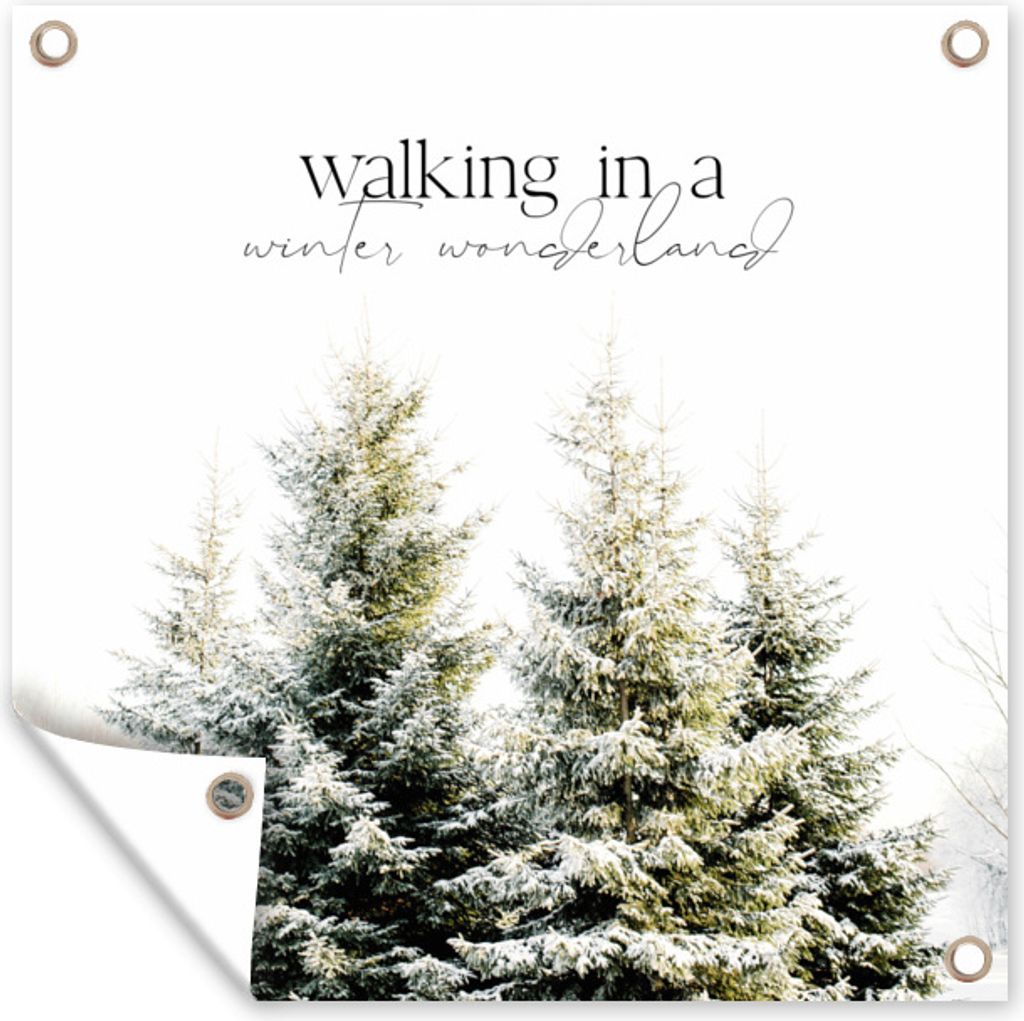 MuchoWow 50x50 cm Outdoor-Poster Gartendeko Sichtschutz Garten Poster für den Garten Weihnachten - Winter - Weihnachtsbaum