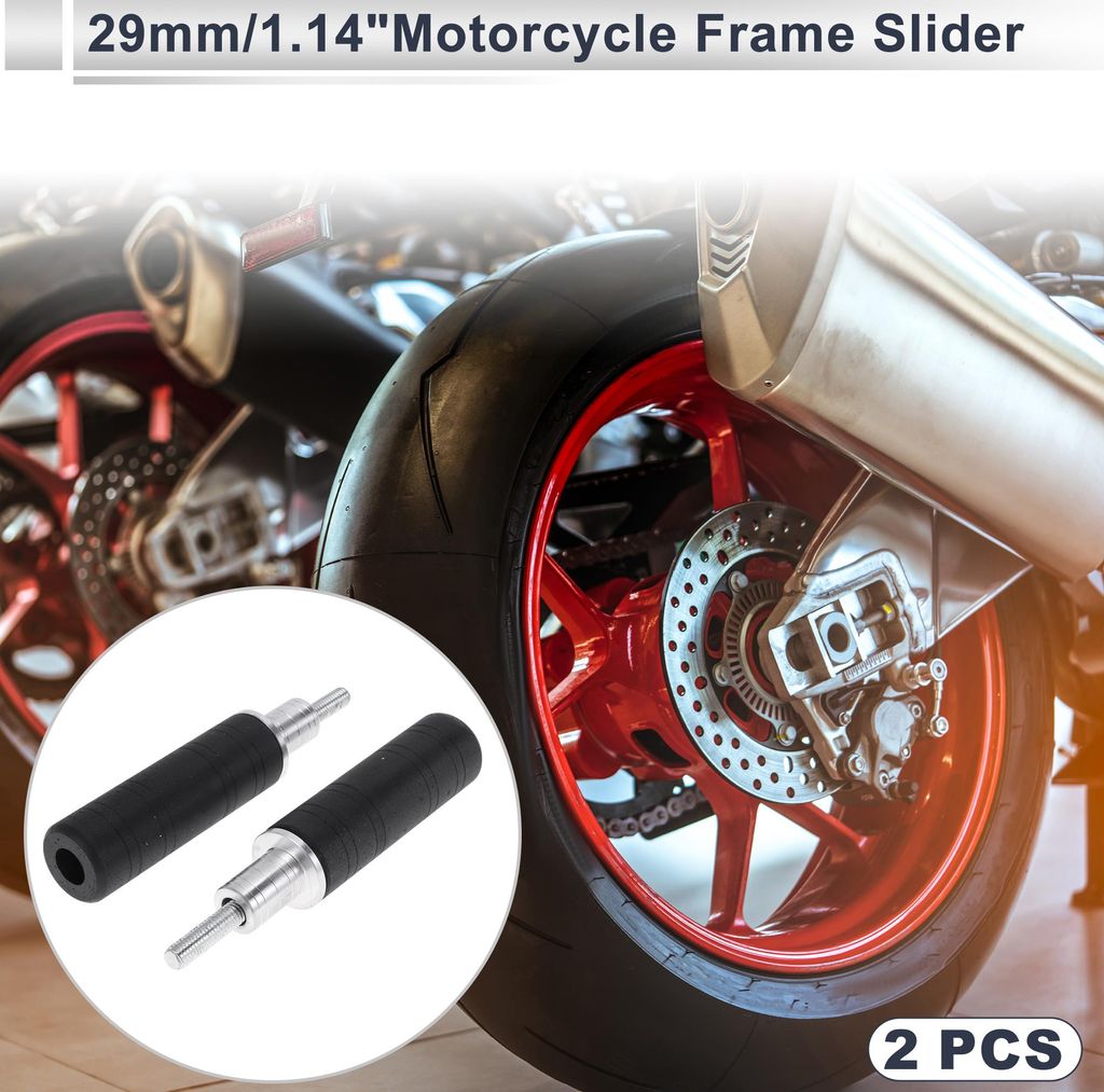 0.67" Motorrad Slider Rahmen Aluminiumlegierung Kunststoff Rad Verkleidung Schutz Crash Pad Schutzblech 1.14" 4.69" Silberton 2 Stück
