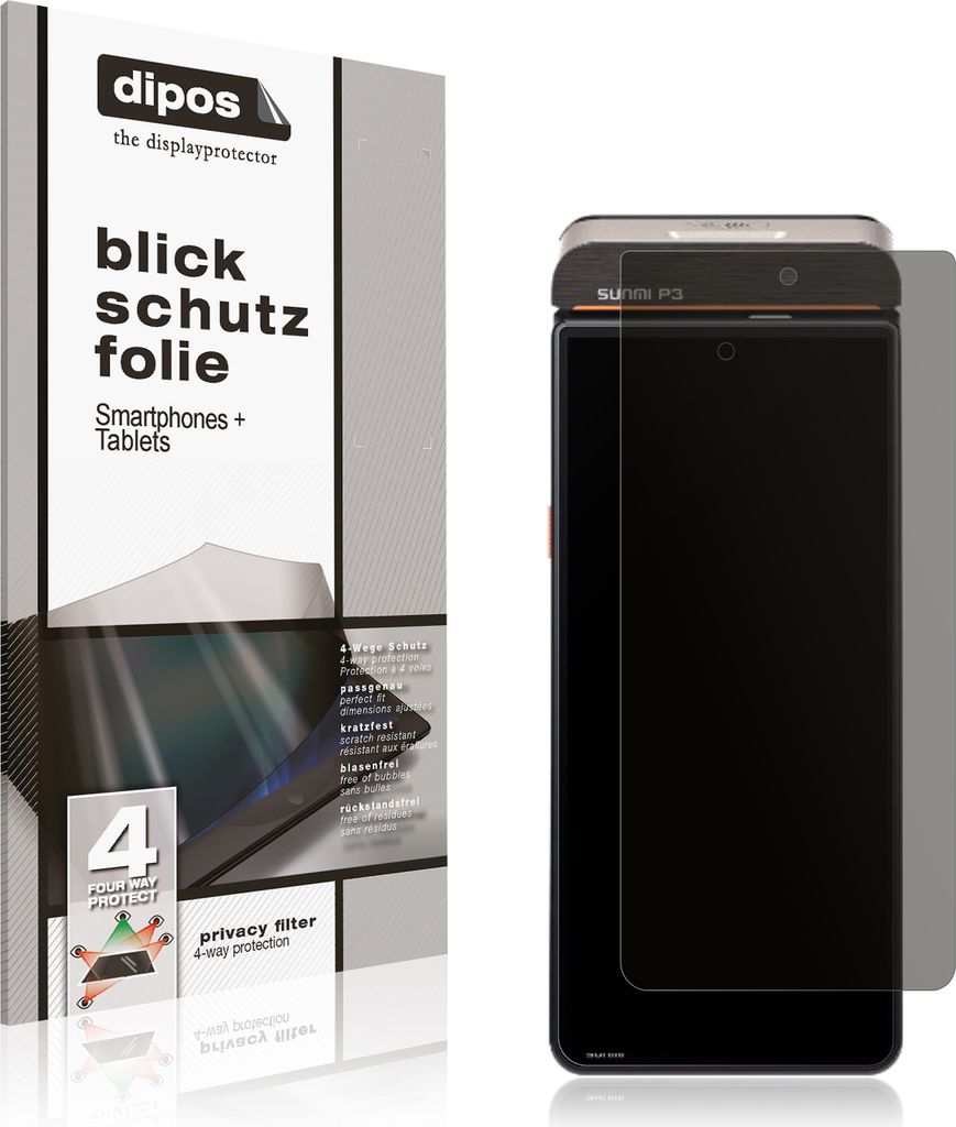 Blickschutzfolie für sunmi P3H matt Schutzfolie Folie Display Schutz dipos