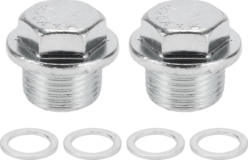 1 Satz Universal Ölablassschraube Anti-Leckage 0,89" Höhe Ölwanne Ablassschraube Schraubengewinde Reparatur mit Dichtung Silberton Stahl Alumini...