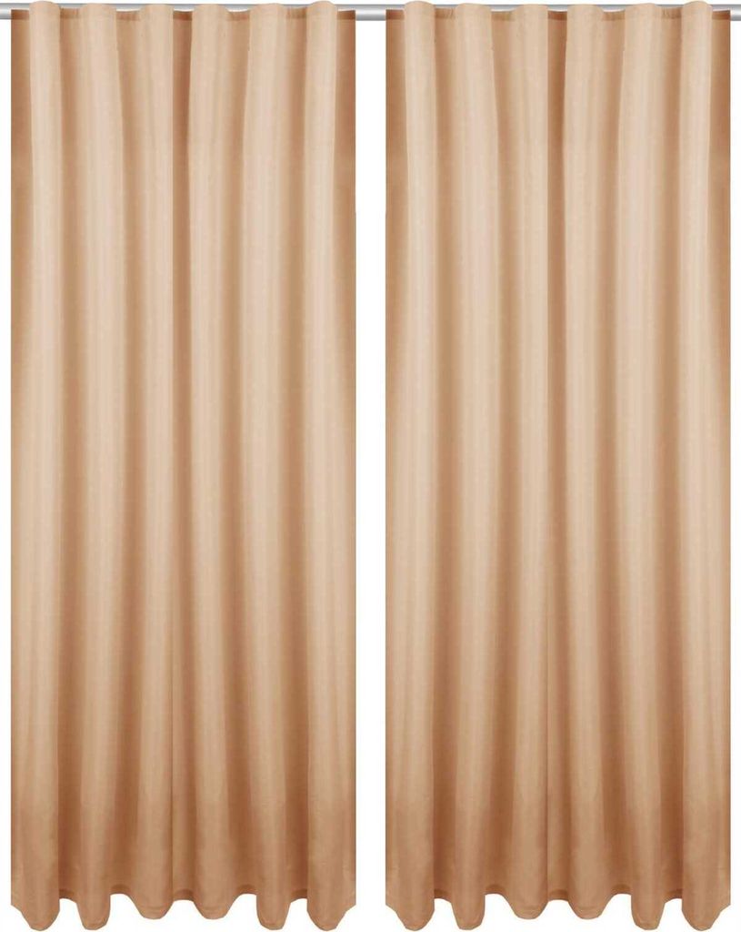 2x Gardinen Ellen Kräuselband inkl. Raffhalter (Grau), Größe: 140x145cm