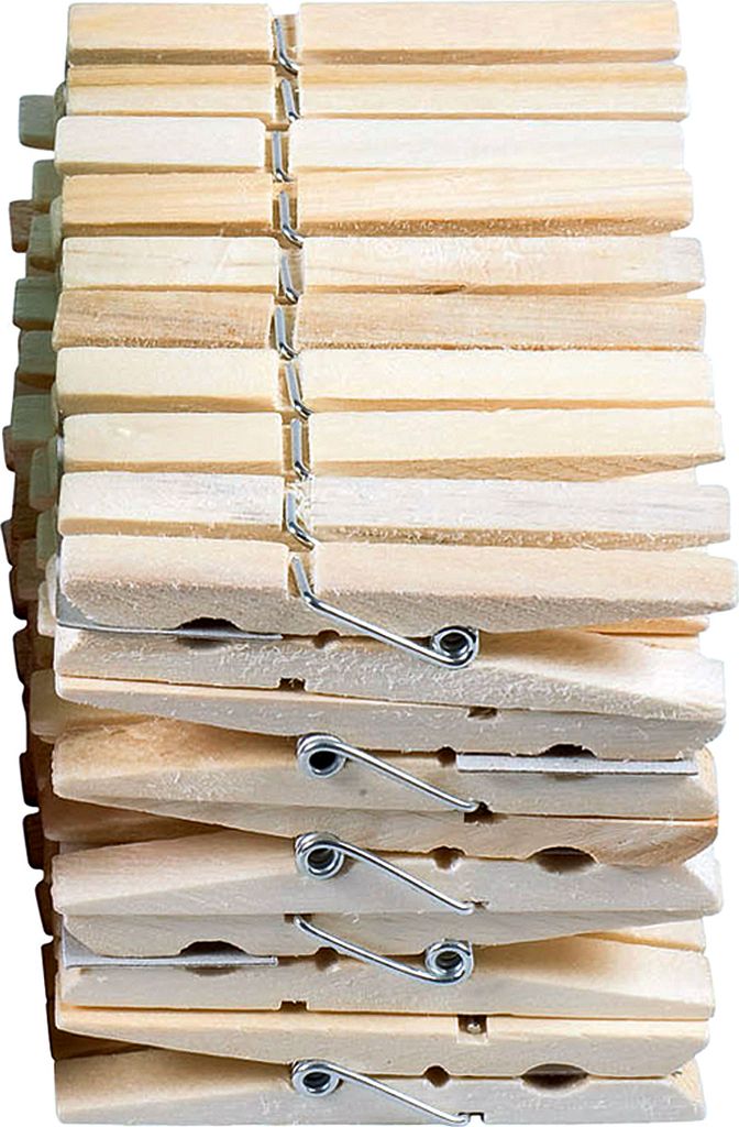 Holz-Wäscheklammern im Beutel, natur (50er Pack)