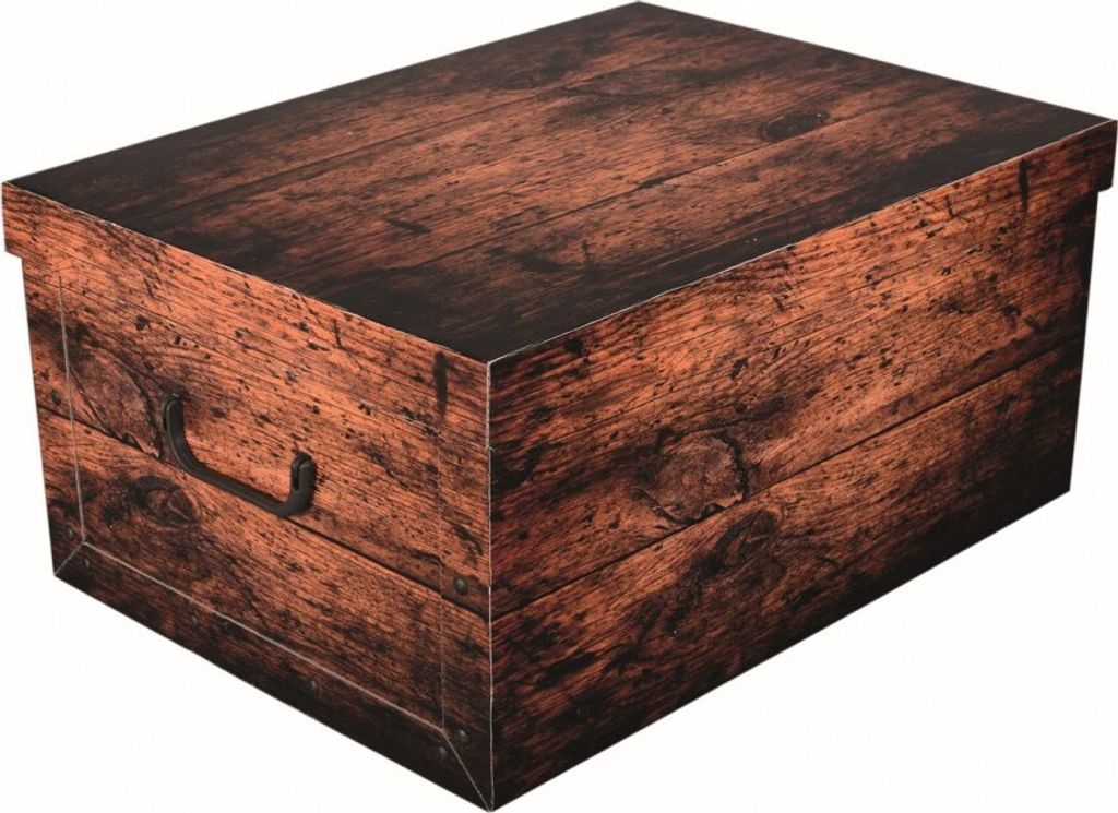 XXL Dekokarton 'Dark Wood' in schöner, dunkler Holzoptik Produktbild 