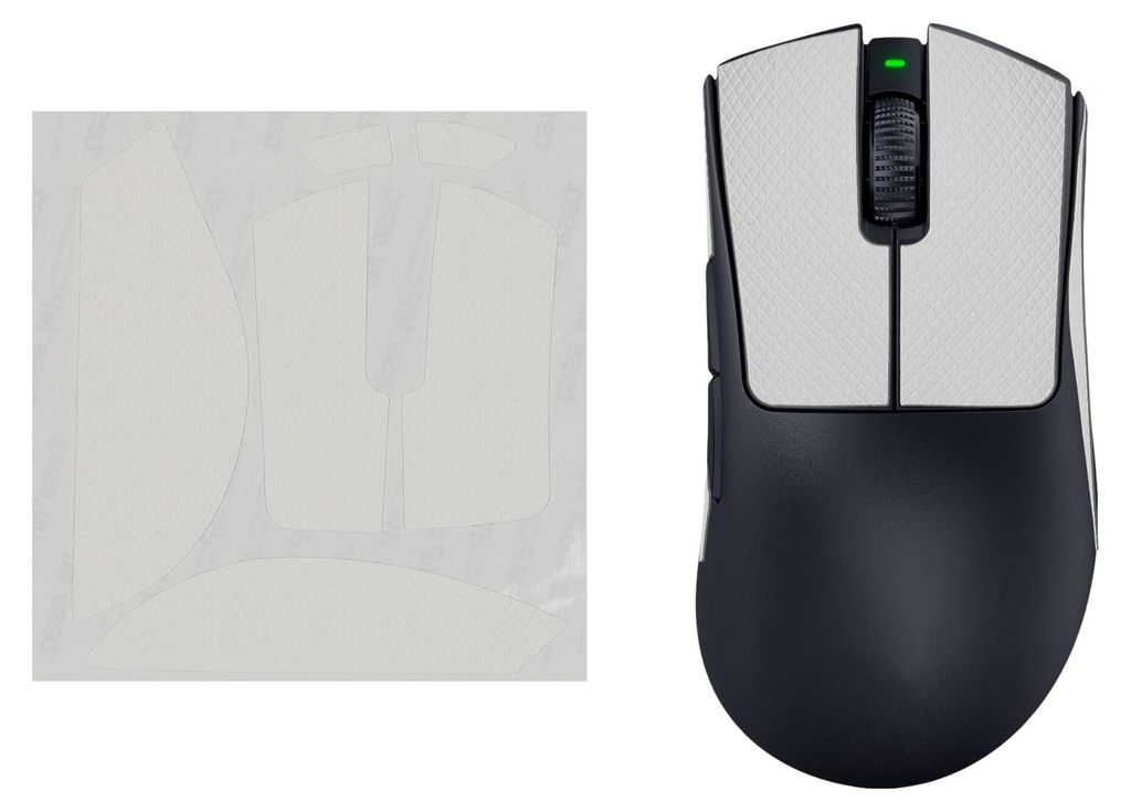 kwmobile Gaming Maus Grip Tape für Razer DeathAdder V3 Pro Mouse Grip Tape - Rutschfestes Griffband für PC Maus - Weiß