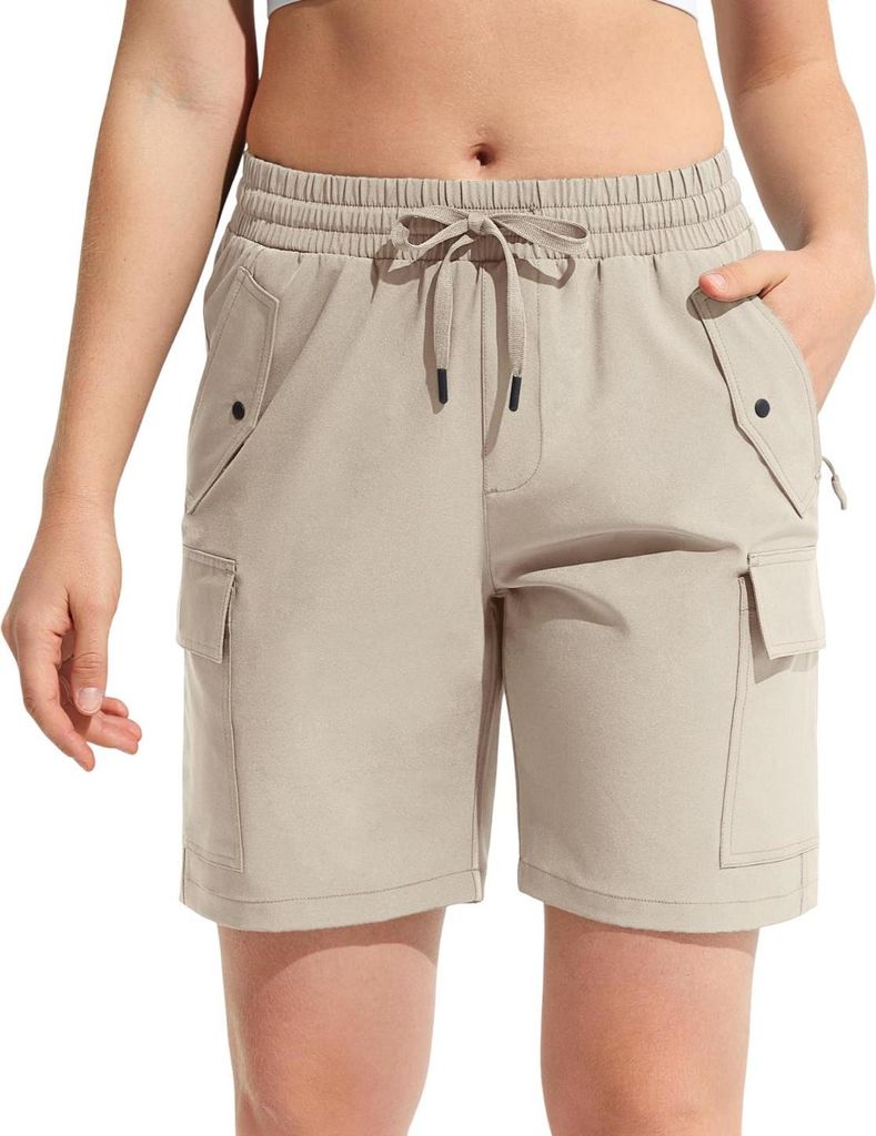 Damen Cargo Shorts Beige XL Sport Trekking Wandern Schnelltrocknend Leicht