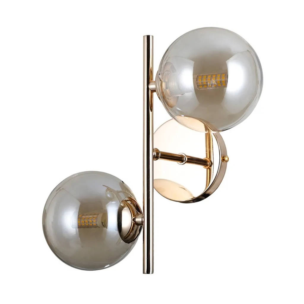 Applique murale double globe en verre dépoli Erimida pour salon et hall