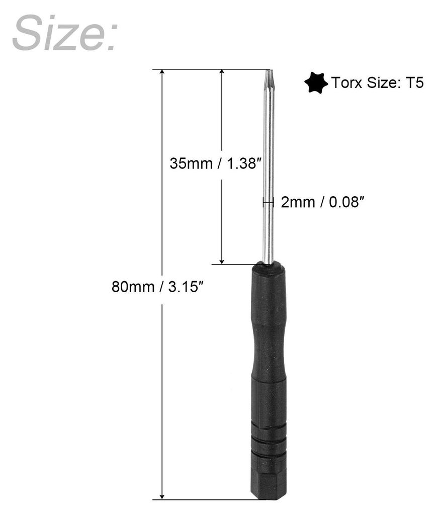 2Stk. Mini Torx Schraubendreher, T5-Sternkopf fš¹r Uhren Brillen Elektronik Reparatur