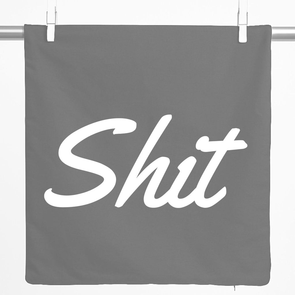 Huuraa Kissenbezug Shit englisch Schriftzug 40x40cm Steel Grey Baumwolle Dekokissenbezug Geschenkidee