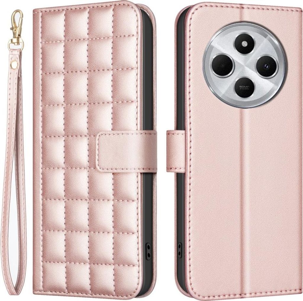 Xiaomi Redmi 14C Hülle - BINFEN Square Color Klapphülle - Roségold