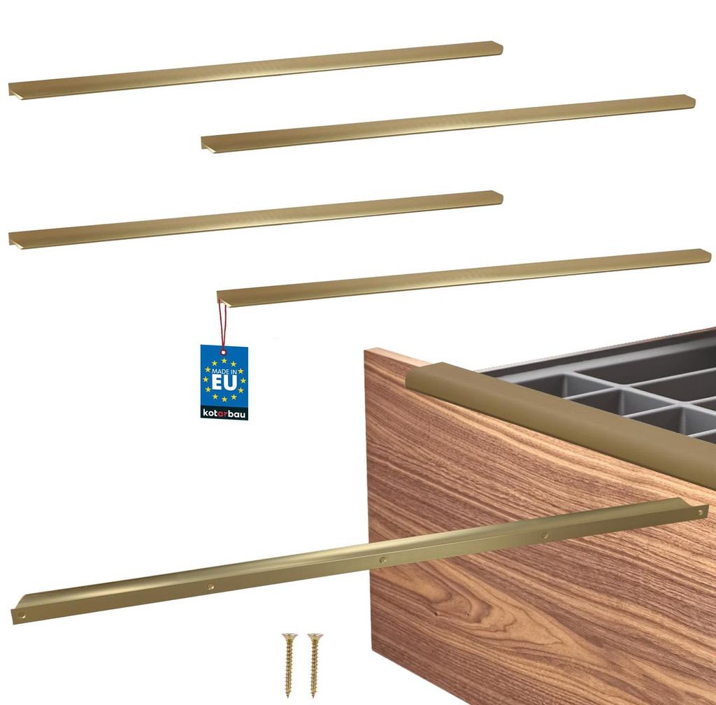 KOTARBAU® 4er Set Möbelgriff Schrankgriffe 800 mm Gold Matt Produktbild 
