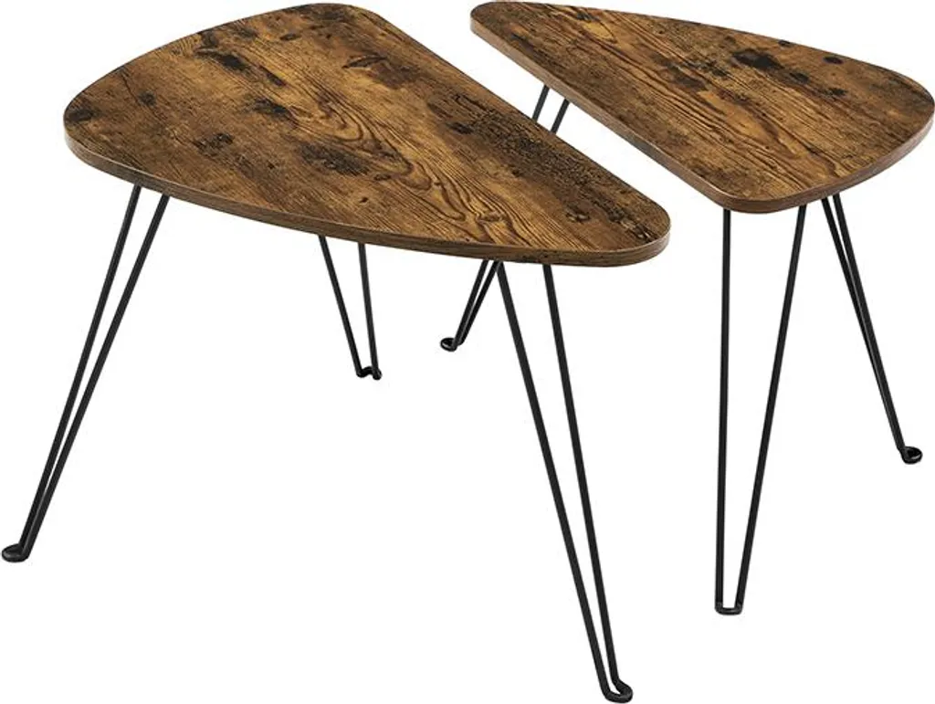 Tables d'appoint pour petit espace, lot de 2 tables basses gain de place