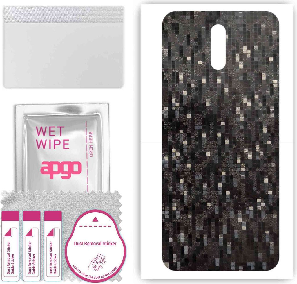 apgo Rückseite Schutzfolie, Skin, kompatibel mit Nokia 2.3, Hinten Displayschutzfolie aus Vinylfolie, kratzfest, einfache Montage - Carbon Black P...