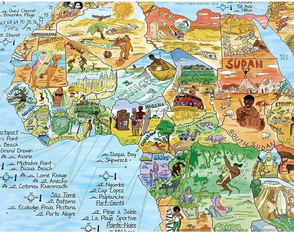 Awesome Maps Carte Surftrip Edition Originale Multicolore Taille Unique
