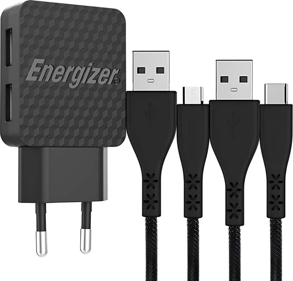 Chargeur Secteur Energizer HardCase Ultra Résistant + 2 Câbles Inclus - 12