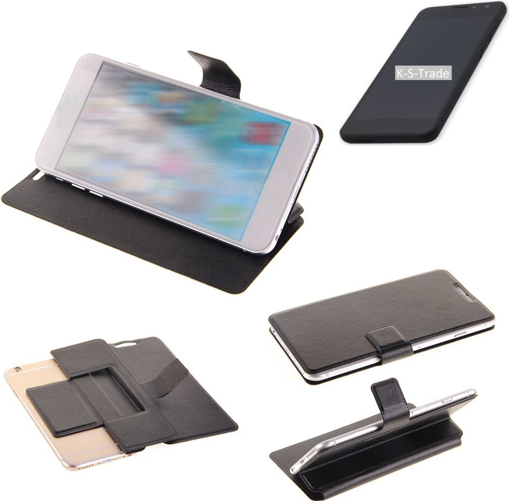 K-S-Trade Schutzhülle kompatibel mit Shift Shift5.3 Schutzhülle Flip Cover Klapphülle Wallet Case Slim Handyhülle bookstyle schwarz