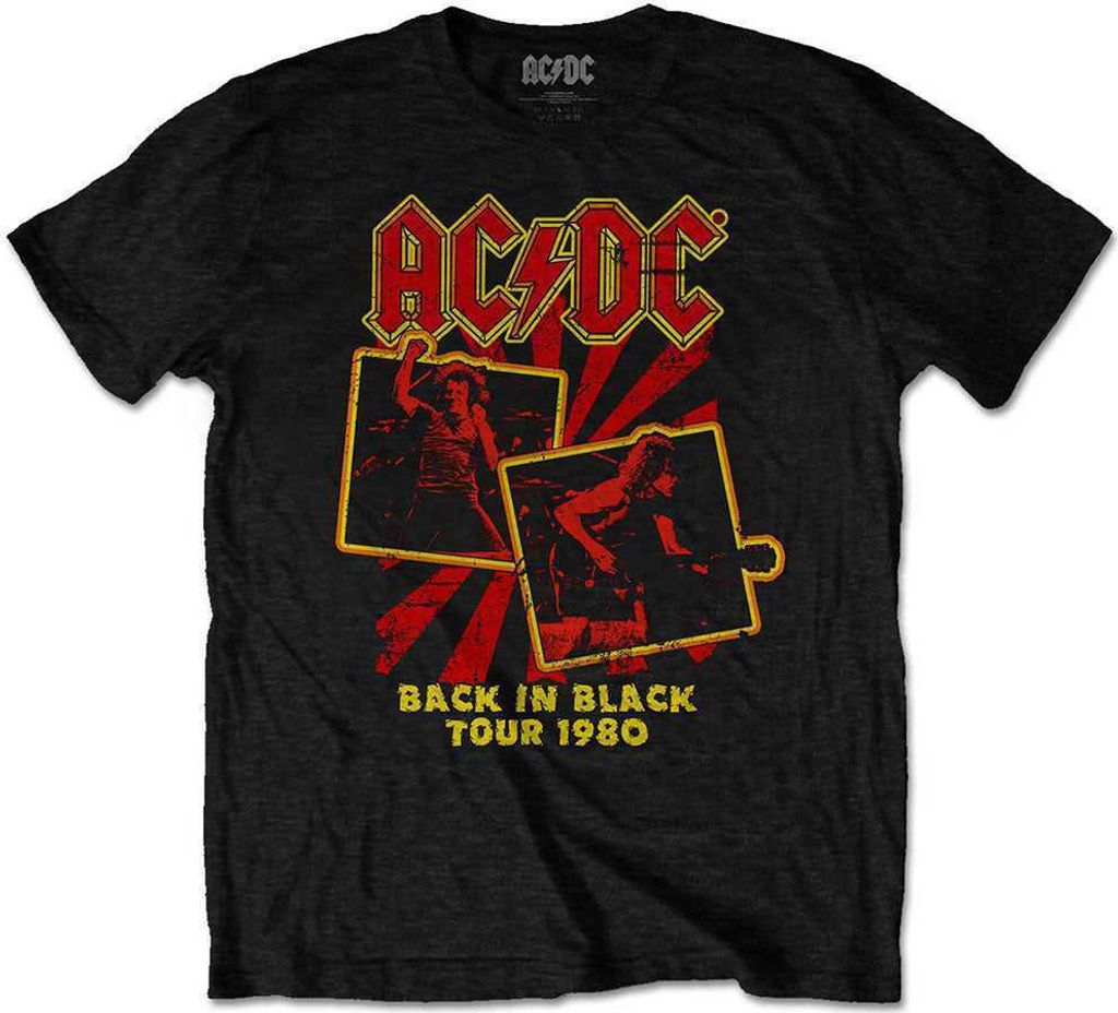 AC/DC Back in Black Tour 1980 Black 2XL T-Shirt
