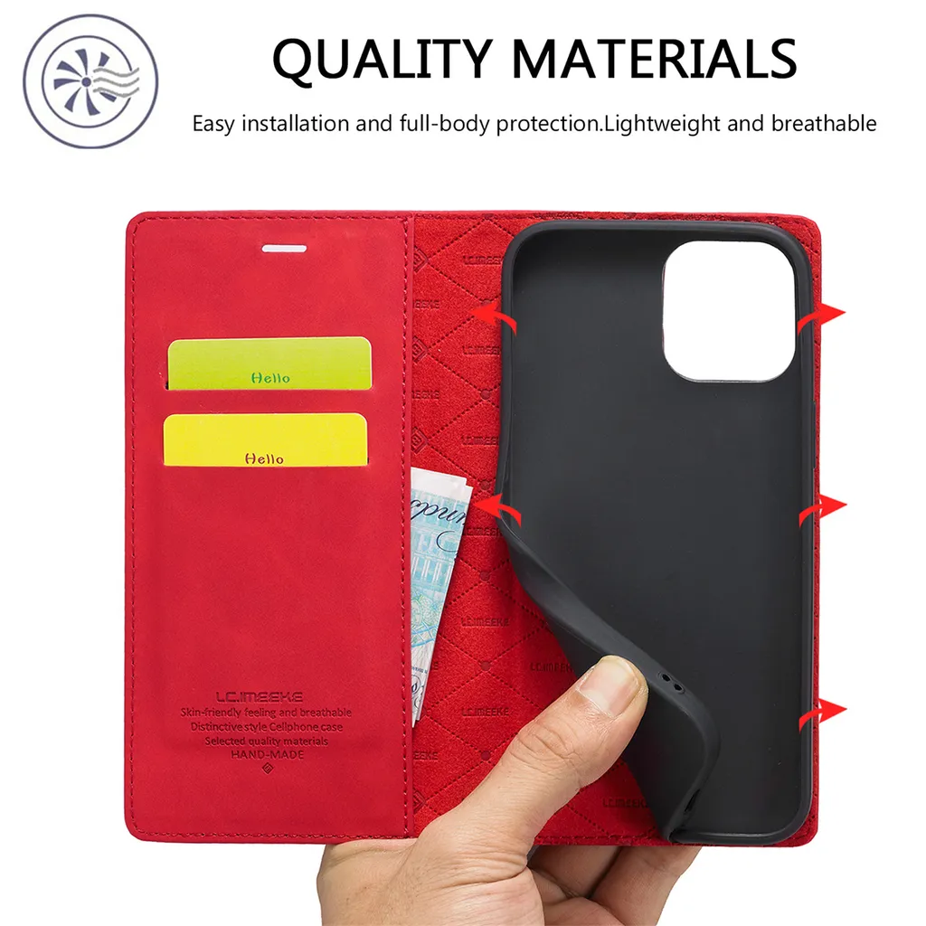 Custodia Flip Per IPhone 13 Mini In Pelle PU Con Portafoglio, Supporto E Chiusura Magnetica - Colore Caffè - 5