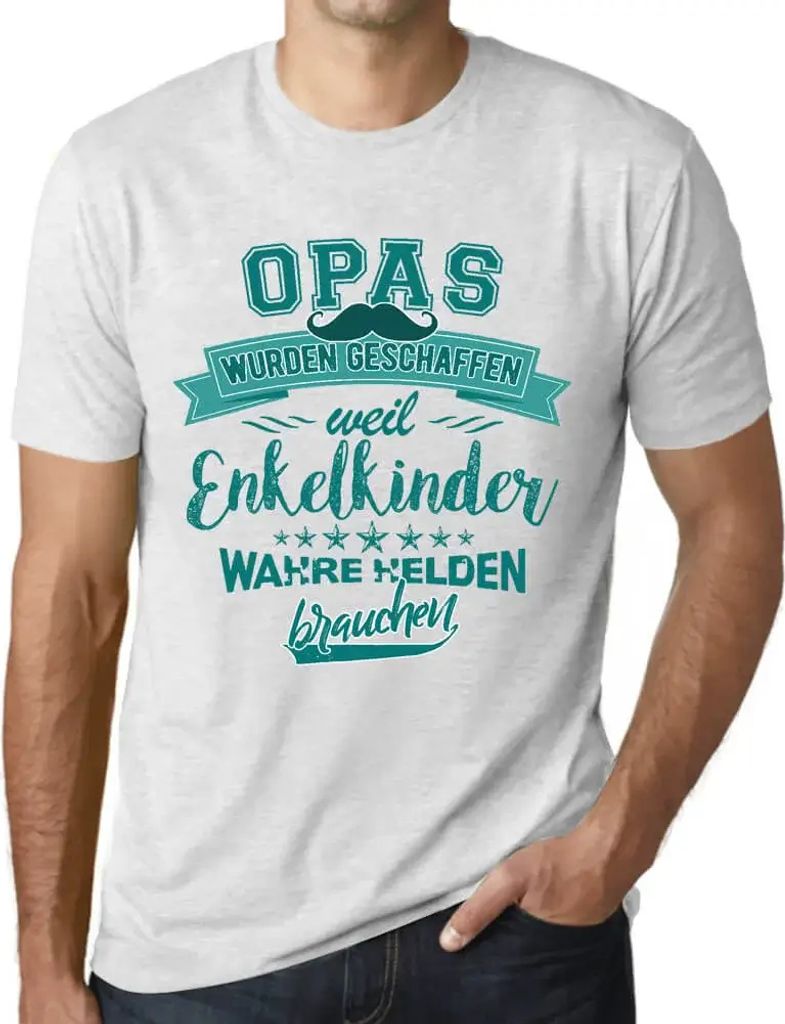 Herren Grafik T-Shirt Enkelkinder Wahre Helden Brauchen Legende Opas Öko-Verantwortlich Vintage Jahrgang Kurzarm Lustige Druck Geburtstag Geschenk