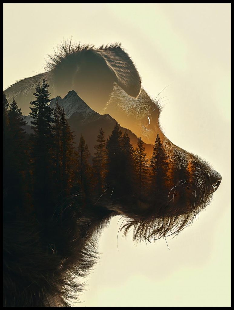 Plakat 75x100cm Hundegeist des Waldes