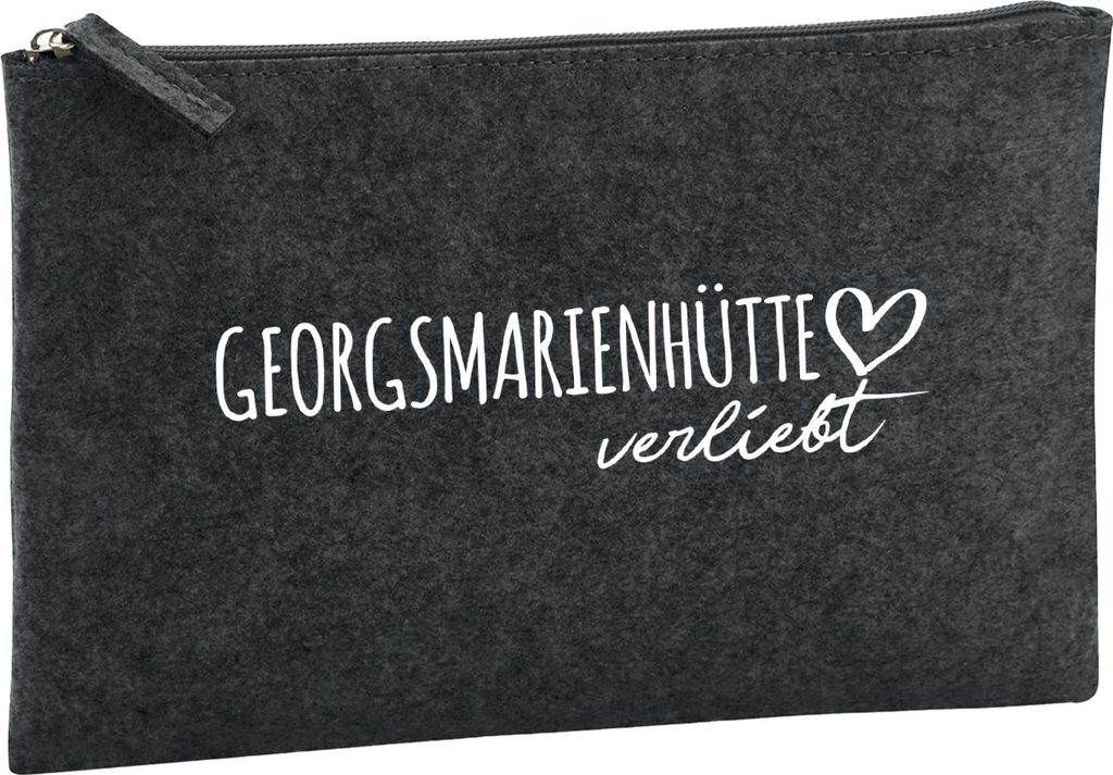 Huuraa Kulturbeutel Georgsmarienhütte verliebt 1 Liter Charcoal Filz Kosmetiktasche Geschenkidee
